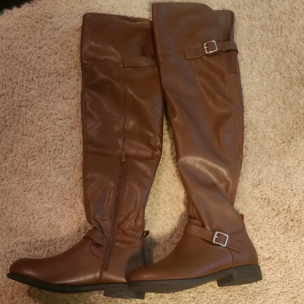 Brown Thigh-High Women's Boots